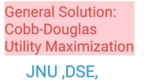 General Solution: Cobb-Douglas Utility Maximization