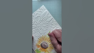 Creating with the Stampin’ Up! Sunflower 3D Folder & watercolour pencils for this  card. #stampinup