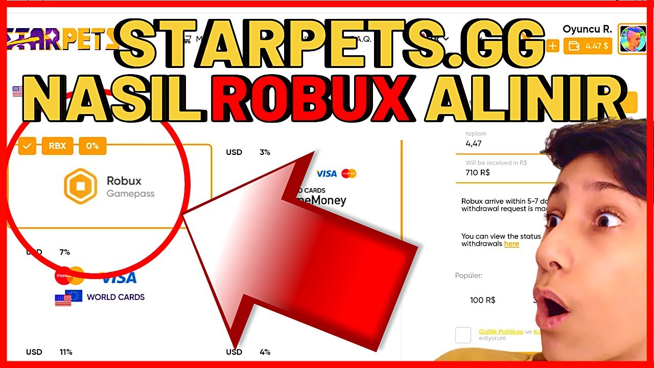 Tutorial How To Get Robux Using Starpets.gg (ENGLISH VERSION) Adopt me to  Robux 