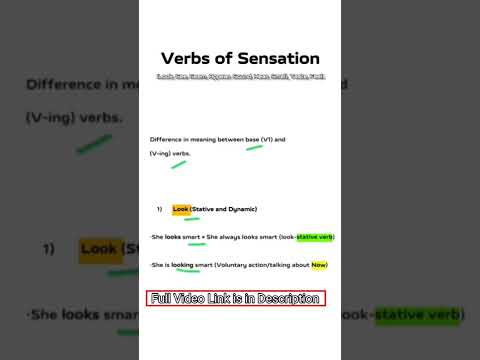 Sensory verb 'Look'#Verbs