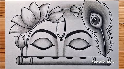Krishna Ji Half Face With Flute Drawing Easy Step by Step | Krishna Drawing | God Drawing | Drawing