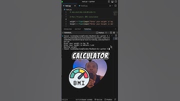 PYTHON MINI PROJECT | Create BMI Calculator | for Beginners #programming #coding #python
