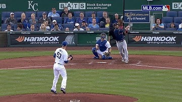 CLE@KC: Aviles crushes a tape-measure homer to left