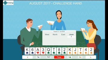 August 2017 Challenge Hand - Learn to play bridge with Joan Butts Bridge