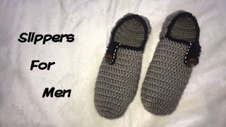 كروشيه سليبر رجالي How To Crochet Slippers For Men