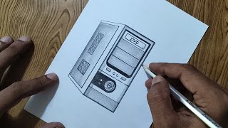 Easy CPU drawing/ How to draw computer CPU easily with pencil