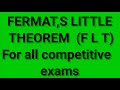 FERMAT 'S LITTLE THEOREM. For all competitive exams (jee mains/cds/ssccgl /jkssb)