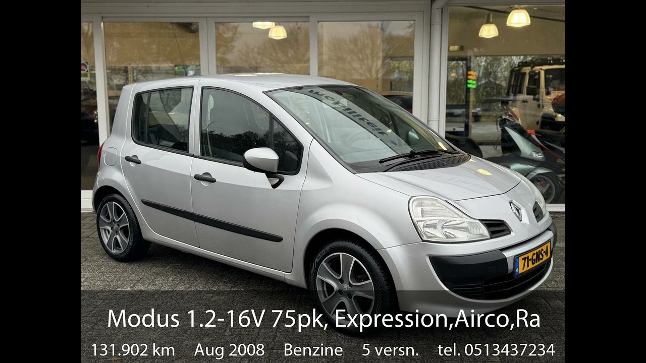 Renault Modus 1.2-16V 75pk, Expression,Airco,Radio/cd,Trekhaak,Cpv,Elek pakket
