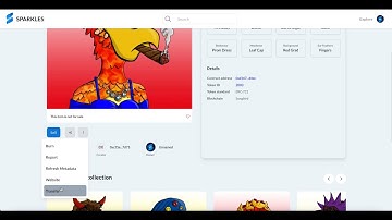 How do I transfer an NFT on Sparkles?