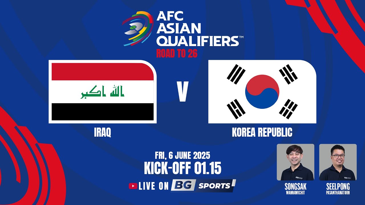 LIVE🔴 : Iraq vs Korea Republic | AFC Asian Qualifiers™ - Road to 26 (Round 3) | 06.06.25