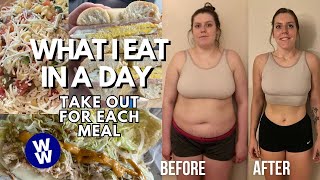 WHAT I EAT IN A DAY FOR WEIGHT LOSS/MAINTENANCE | WeightWatchers | take out for each meal!!