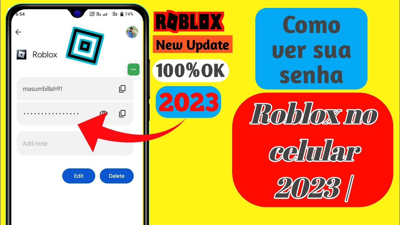 Como ver sua senha do Roblox no Celular  Como saber sua senha Roblox 2023  