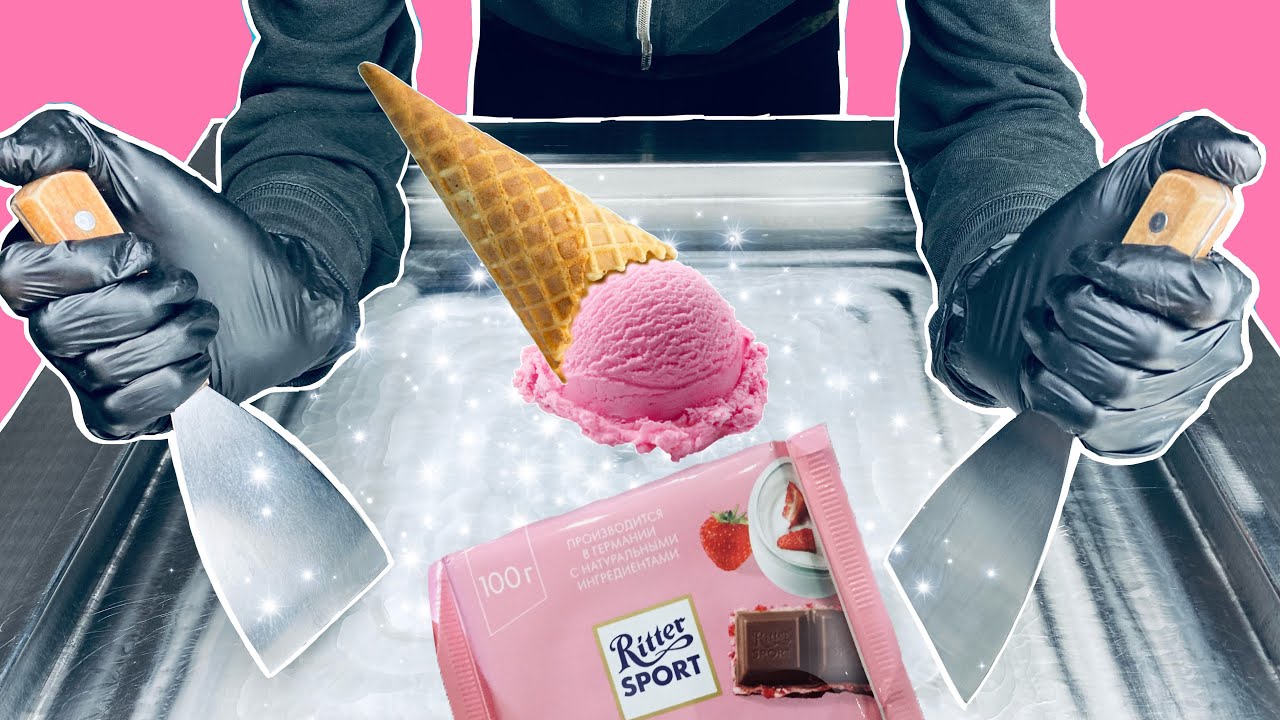 Ritter Sport chocolate ice cream Street food ASMR Ritter sport ice
