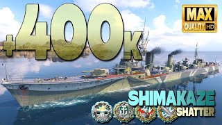 Shimakaze: Torpedo terror for +400k on Shatter - World of Warships