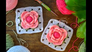 ( Rosa en granny ) Técnica y crochet