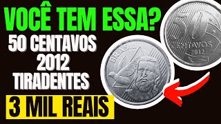 50 centavos 2012 com cunho trocado de 5 (Tiradentes) - moeda muito rara do real