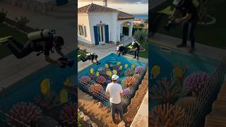 Wait For The Water 💦 ..... This Pool Is Unreal 😮 #heavycivil #construction #pool #timelapse #shorts