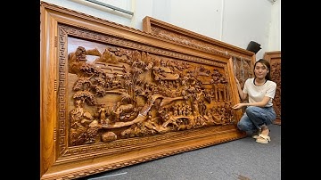 Hoàn thiện tranh đồng quê gỗ hương đá|Tranh gỗ Đại Nghiệp