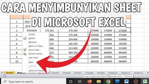 cara menyembunyikan sheet di microsoft excel