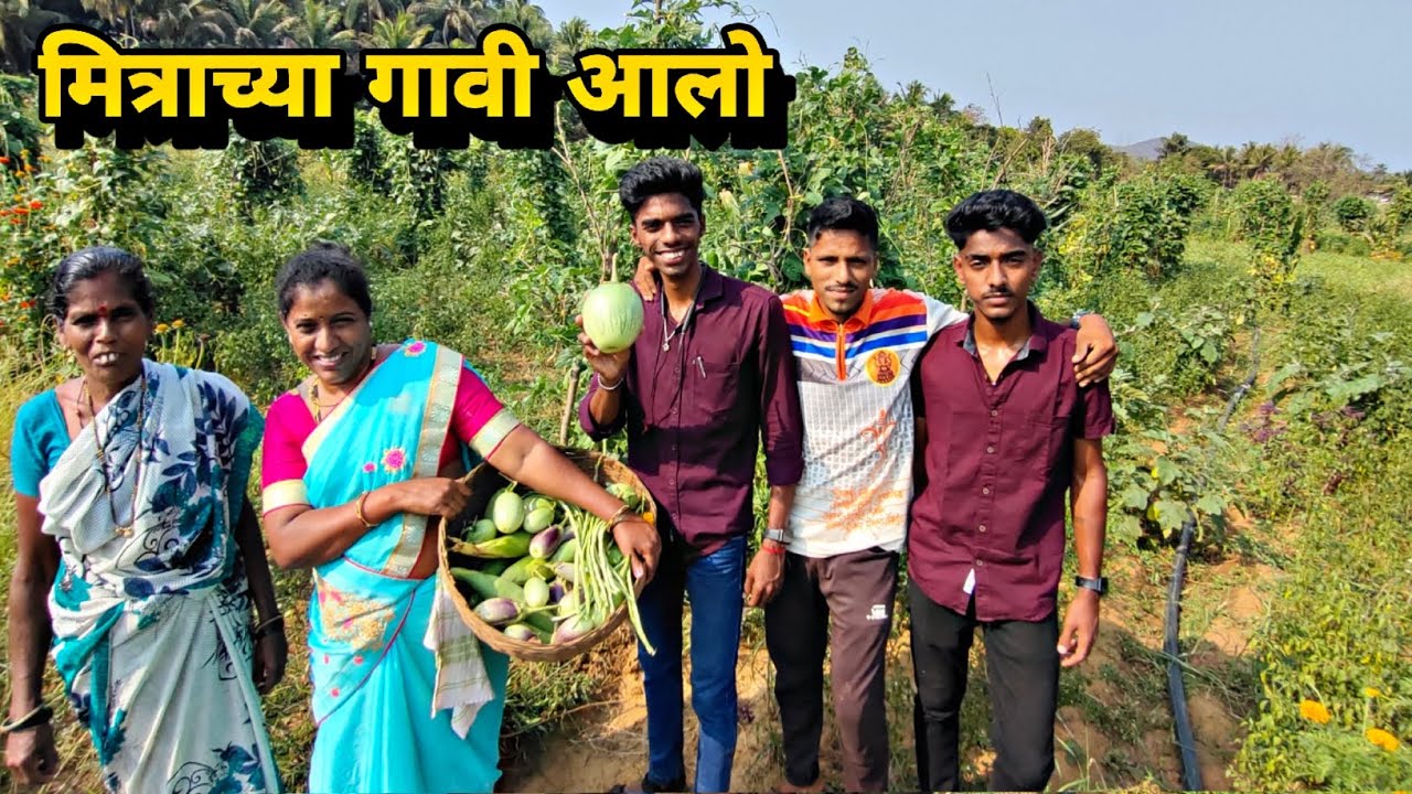 आज फिरायला आलो मित्राच्या गावी 😍 आलो त्यांच्या परड्यात भाजी काढायला 🥰 कोकणातील सुखी जीवन |