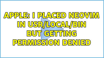 Apple: I placed Neovim in usr/local/bin but getting permission denied