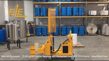 ELDR DC Powered Roll Manipulator w/ RCR1324 Clamp & Counterbalanced Base - Easy Lift Equipment