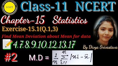 Chapter 15 Class 11 maths | Exercise 15.1(Q.1,3) mean deviation from median | NCERT