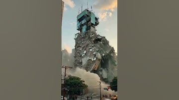 Earthquake Hits Hard: Building Crumbles in Seconds! #shorts #earthquake