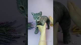 Realistic Striped Grey Cat, Soft Gray Kitten Toy, Lifelike Stuffed Plushie, Custom Kitty, ETSY