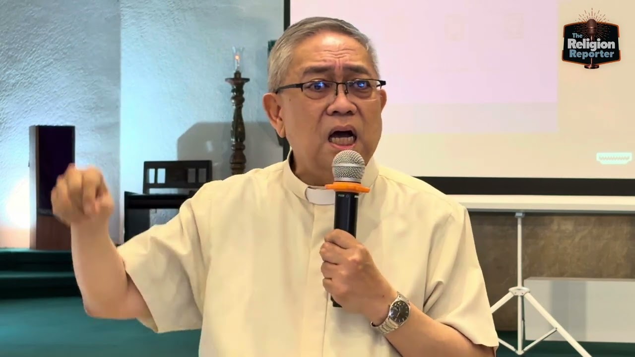 Msgr. Gerardo Santos speaks at EDSA Shrine forum on Cardinal Sin