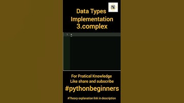 complex Data Type in Python.Fundamental datatype#pythonbeginners #shorts #code_implementation