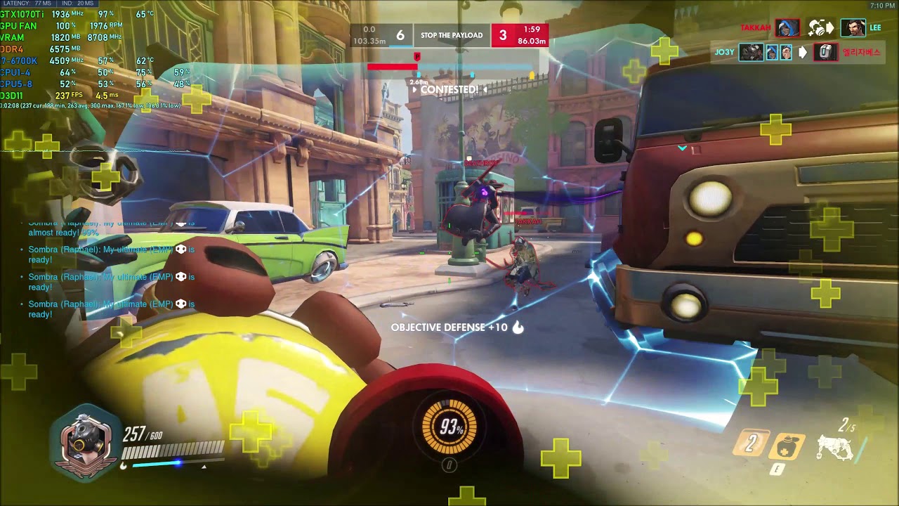 Overwatch Gameplay 250FPS Test - GTX 1070 Ti + i7-6700k Competitive 1440p144hz