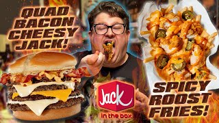 *NEW* QUAD BACON CHEESY JACK & SPICY ROOST FRIES!!! │ Jack in the Box