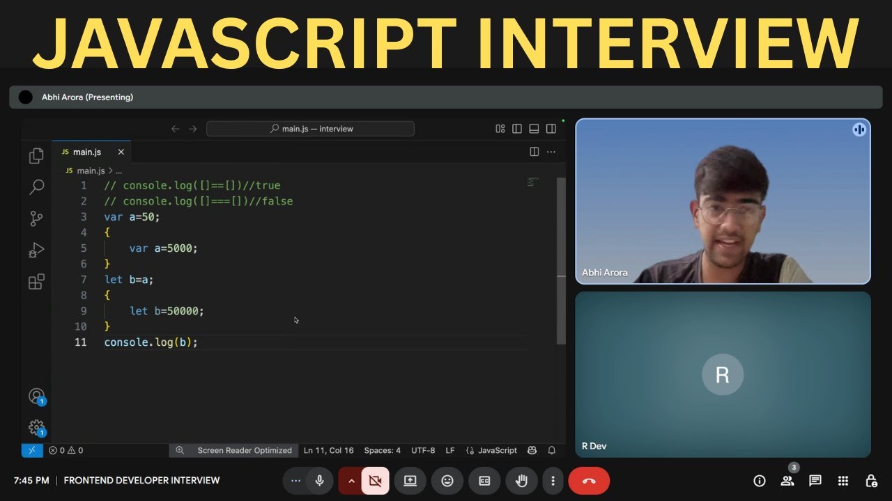 𝐅𝐑𝐄𝐒𝐇𝐄𝐑'𝐒 𝐉𝐚𝐯𝐚𝐬𝐜𝐫𝐢𝐩𝐭 𝐈𝐧𝐭𝐞𝐫𝐯𝐢𝐞𝐰 𝐍𝐨 - 𝟕