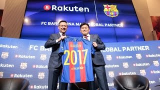 On wednesday 16 november, from 14 h, in the 1899 auditorium at camp
nou, rakuten was presented as fc barcelona's main global sponsor
begining with 2017/1...