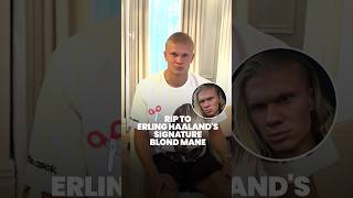 Manchester City footballer Erling Haaland cuts his signature long hair