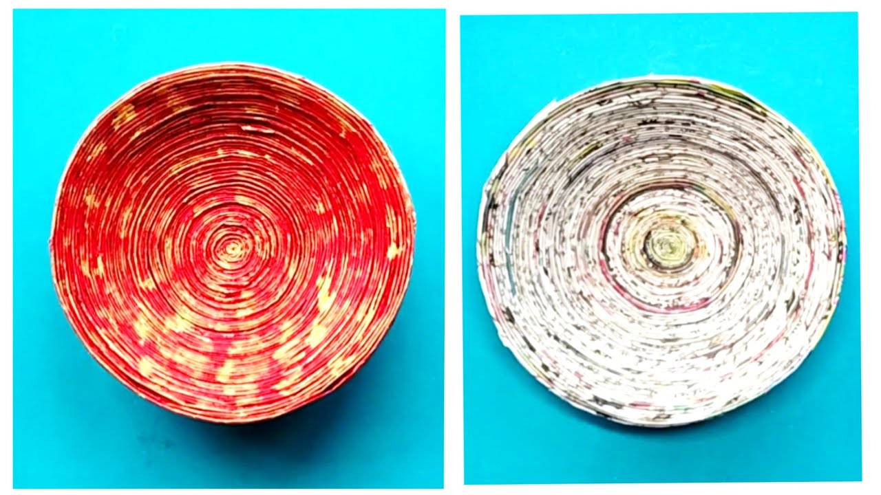 How to make Newspaper Craft Basket/Recycle Paper Basket With Newspaper