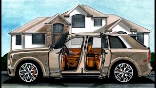 Realistic Car Drawing Mansory Rolls-Royce Cullinan | Учимся рисовать Mansory Rolls-Royce Cullinan