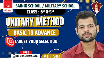 Unitary Method Tricks | Target Your Selection | Sainik School & RMS Entrance Exam