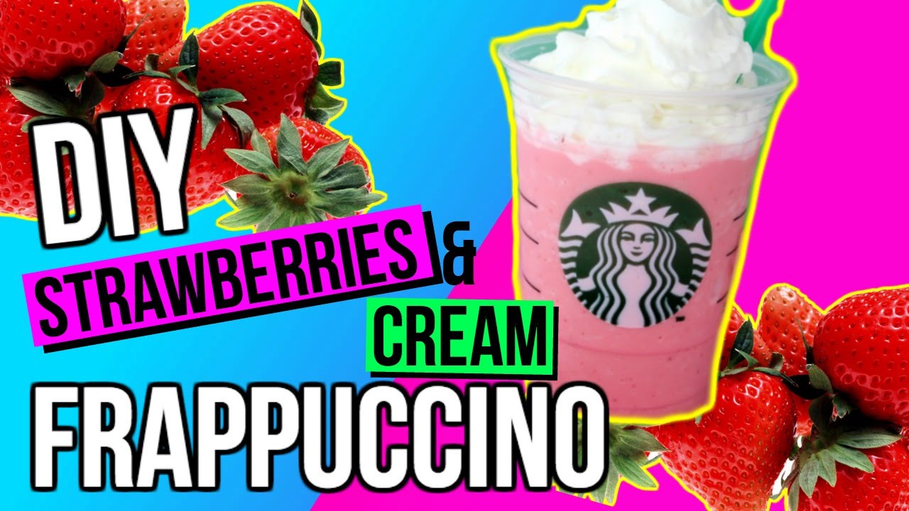 DIY Starbucks Strawberries & Cream Frappuccino CartneyBreanne YouTube