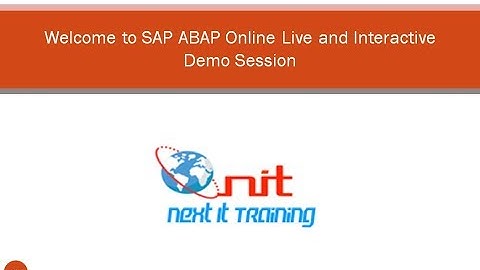 Next It training : SAP ABAP Demo Session 22nd march 2018