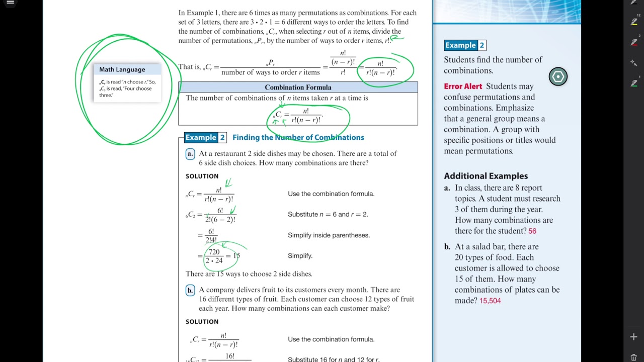 Lesson 118 Solving Problems Involving Combinations YouTube