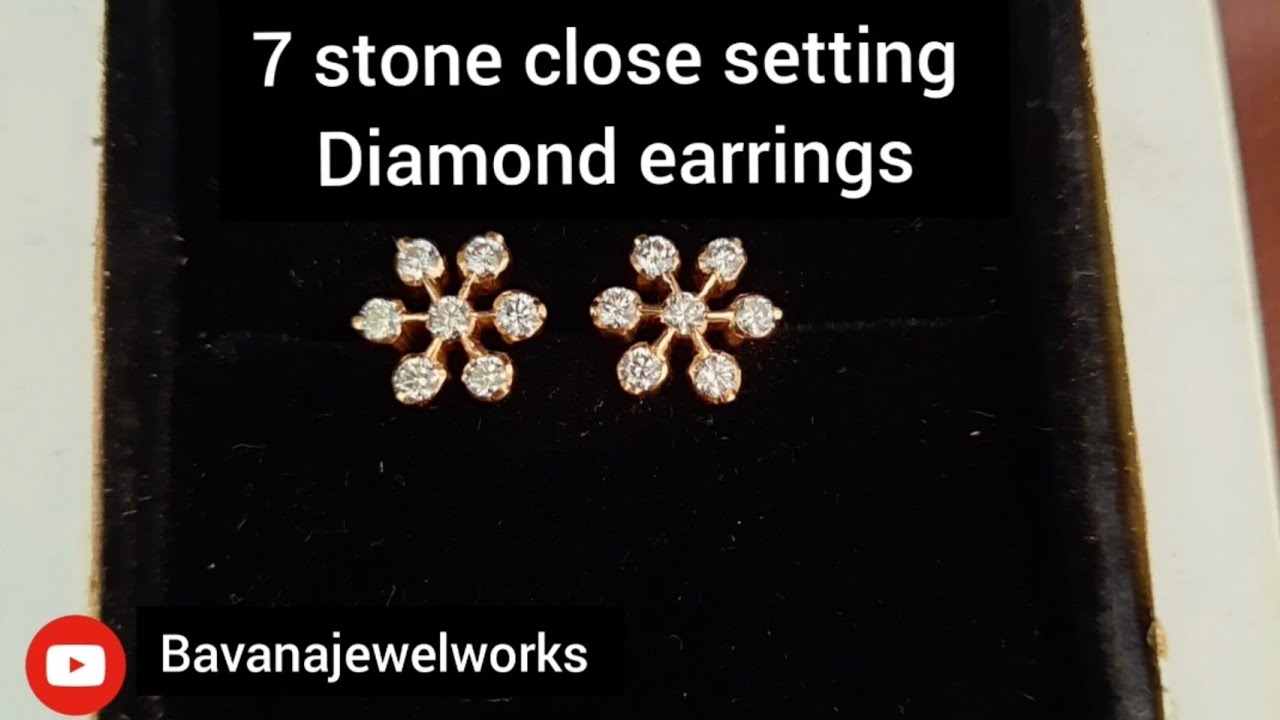 1/20 CT. T.W. Diamond Seven Stone Illusion Earrings in 10K Gold | Banter