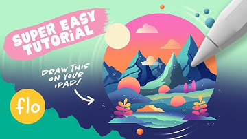 Easy Procreate Drawing Tutorial - Step by Step Stylized Landscape Illustration Tutorial