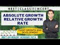 Absolute Growth & Relative Growth Rate | Plant Growth and Development | Plant Physiology | NEET