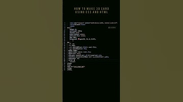 How to make 3D Card using CSS & HTML | vsCode | CSS tutorial | #laconic #coding #shorts