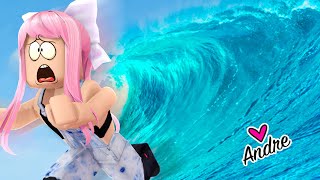 TSUNAMI!   Debo SALVARME de la OLA GIGANTE  Momentos divertidos en ROBLOX