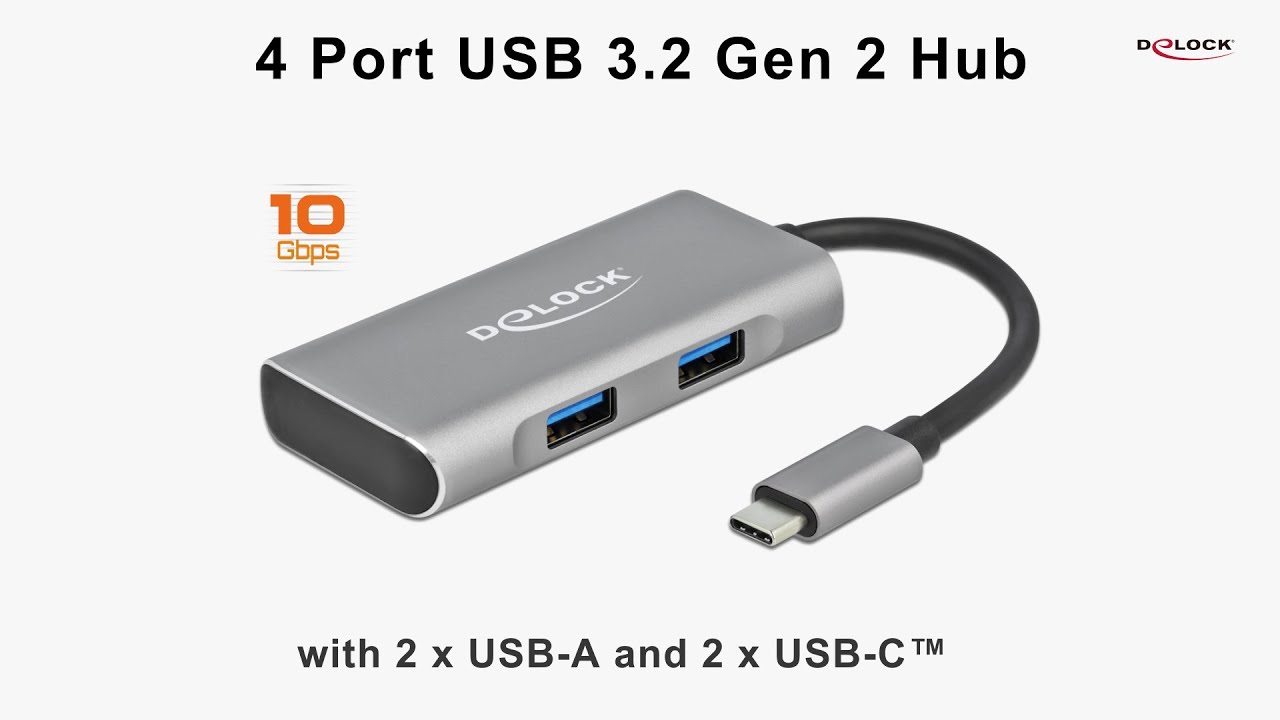 Delock Adaptateur USB 3.2 Gen 2, 10Gbps Connecteur USB C - Prise USB C