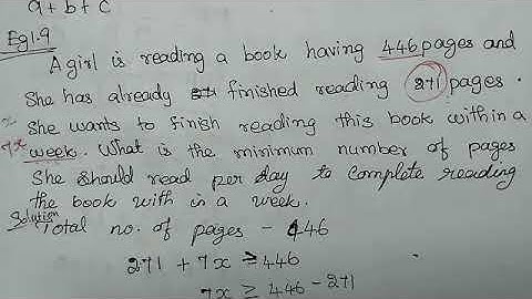 11 maths example 2.9| A girl reading a book having 446 pages and she has already finished reading..