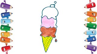 How to draw ice cream Learning to draw Как нарисовать мороженое Учимся рисовать